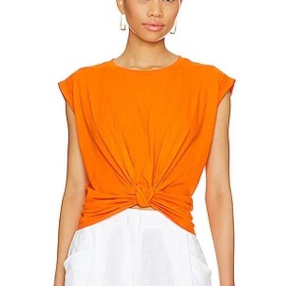 Frame Knitted Front Rolled Sleeveless Tee Top Size S - Picture 1 of 6